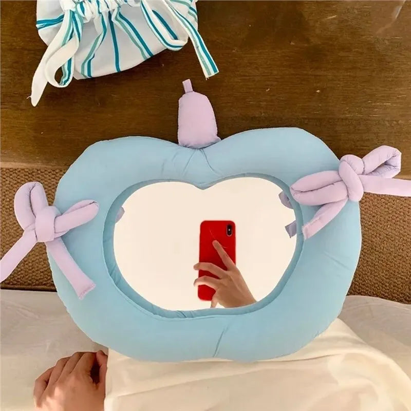 Korean-style decorative mirror with soft pillow border in Apple colour