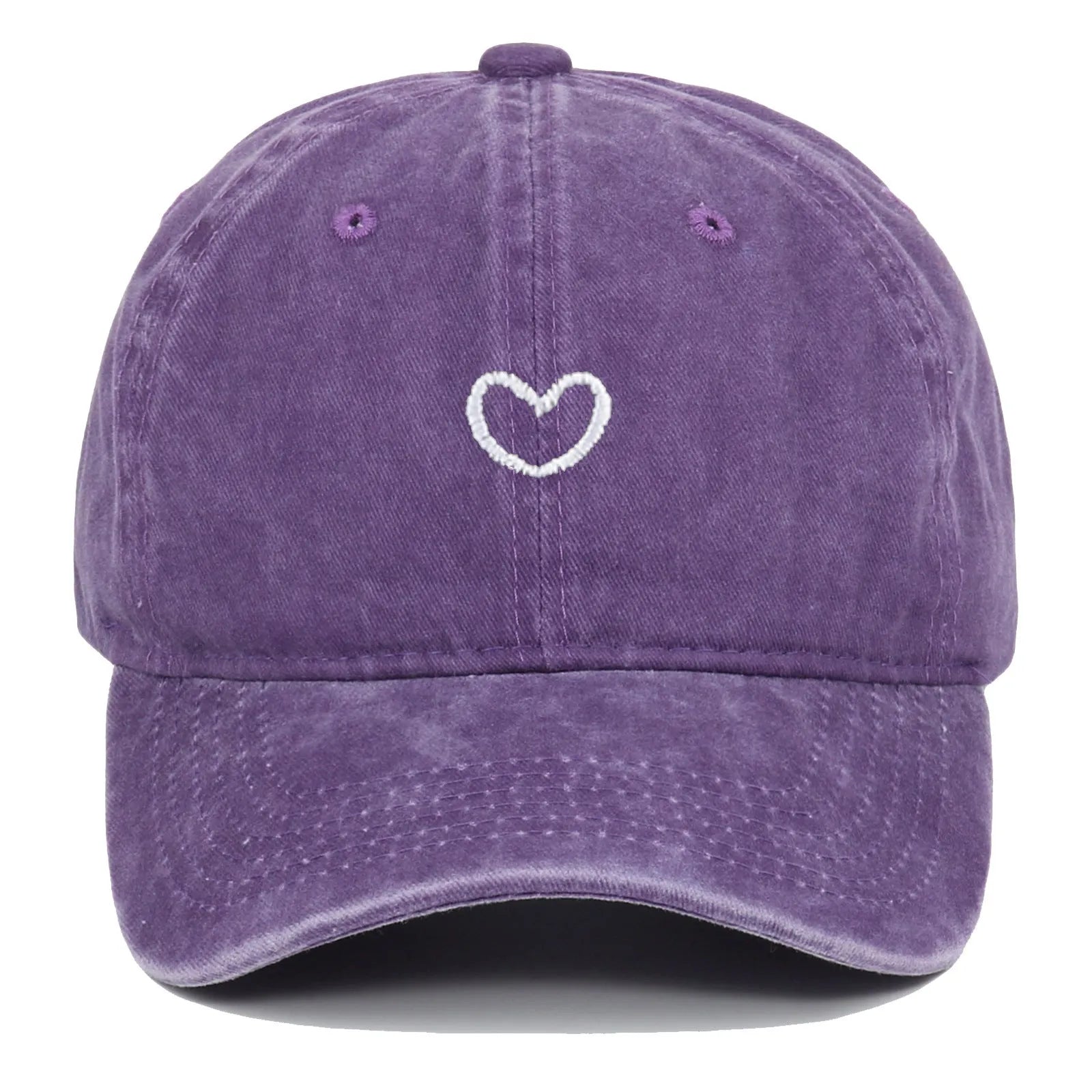 Adjustable cotton baseball cap with embroidery detailing and dome crown in various colour options