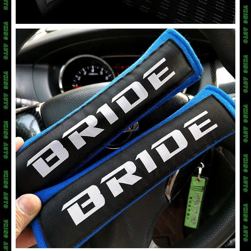 Car shoulder strap protection pads in cotton sponge material showing three colour options