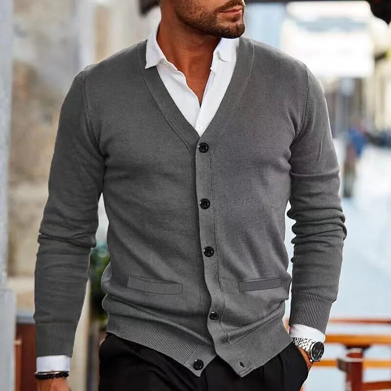 Men's slim-fit acrylic cardigan in various colours available sizes M to 5XL
