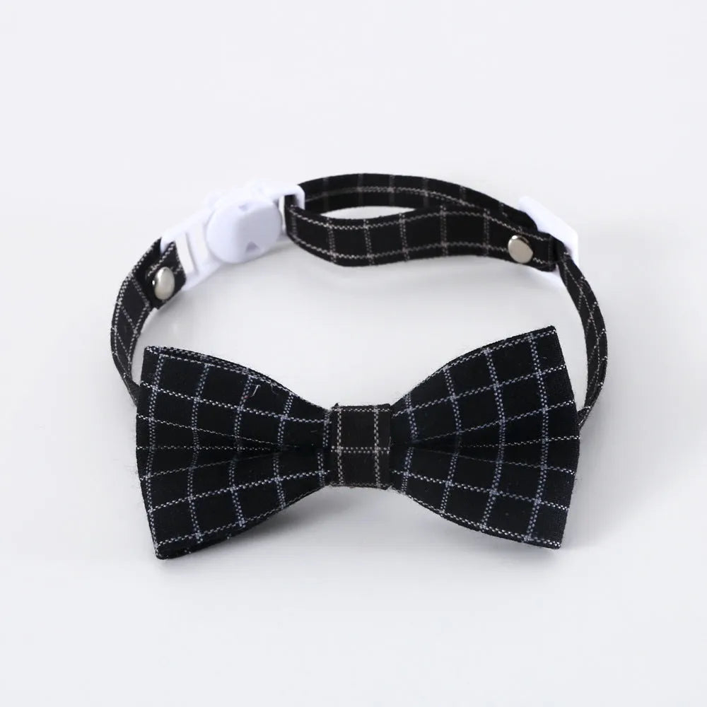 British-style pet hair band and bow tie set in woolen felt for weddings and carnival events