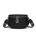 Women's soft PU leather crossbody messenger bag in saddle shape with single strap