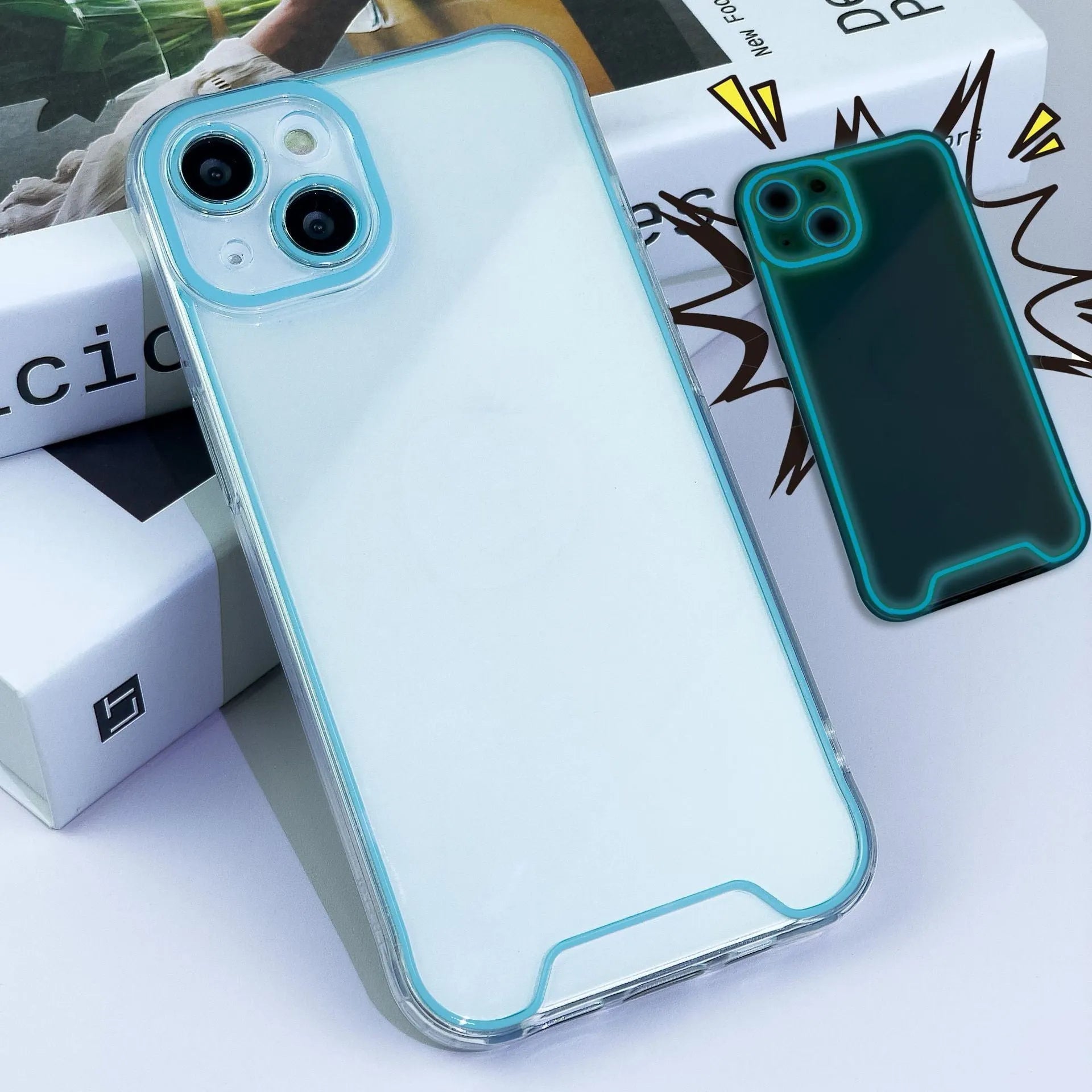 Glow in the dark soft shell TPU phone case for iPhone models in multiple colours
