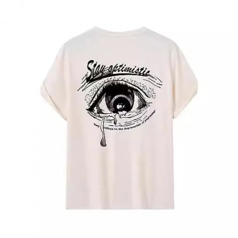 Men's printed street short-sleeved sports T-shirt in polyester with digital pattern design