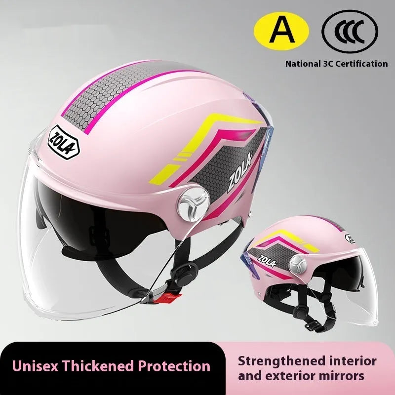 Children's 3C safety helmet in ABS construction with universal fit for motorcycle and bicycle riding