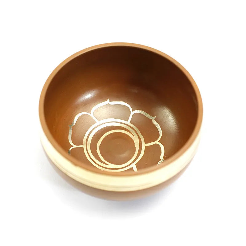 Handmade 7.8cm diameter alloy Himalaya bowl in seven colours for meditation and percussion