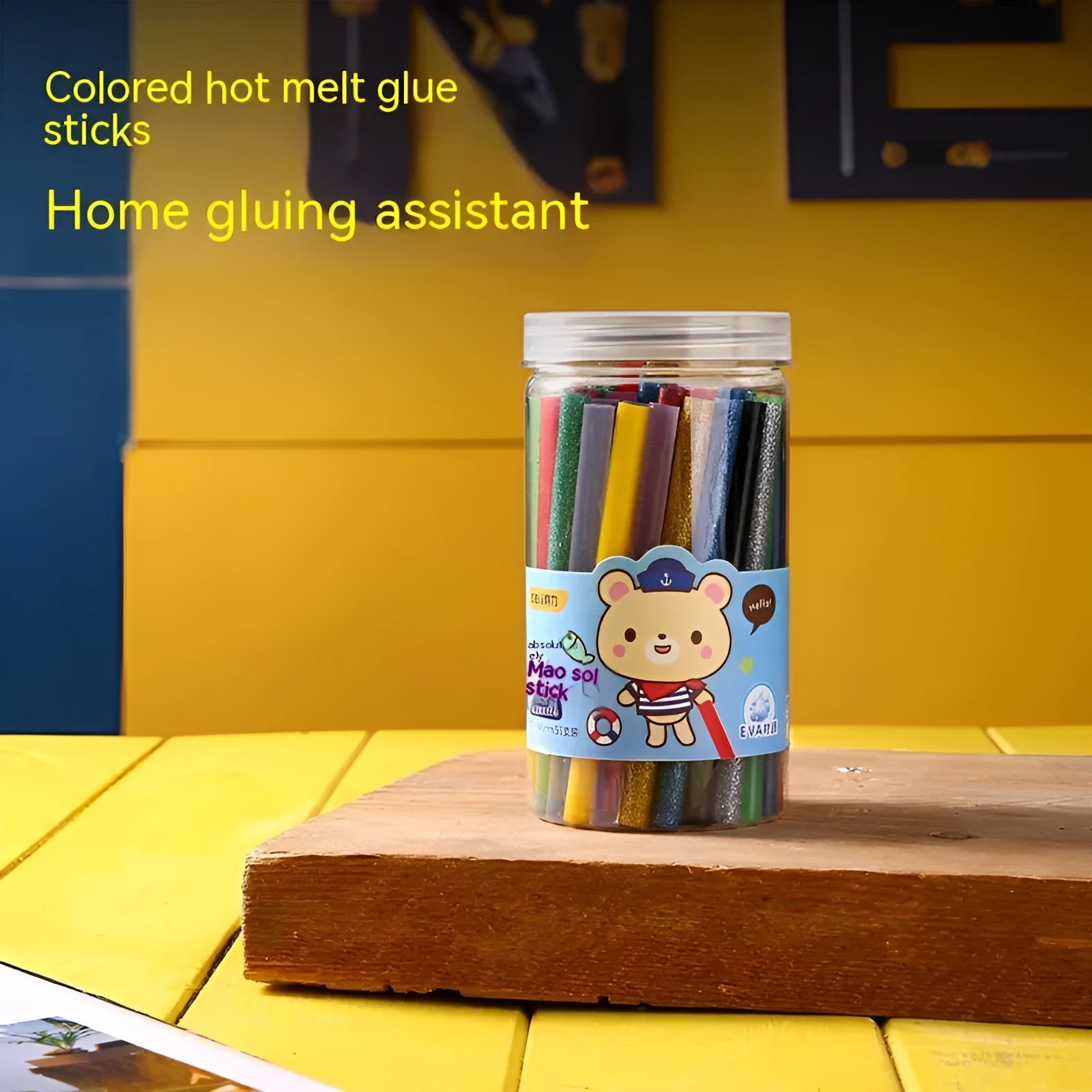 Pack of 55 clear high viscosity hot melt glue sticks with 7mm diameter for craft glue guns.