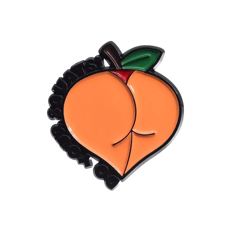 Colourful cartoon fruit letter brooch made from zinc alloy metal