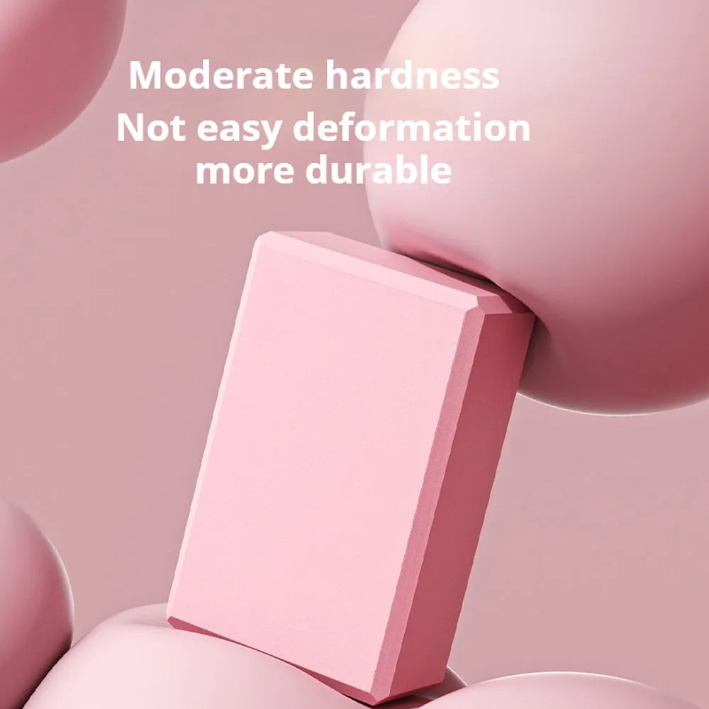 EVA yoga block with hexagonal ridges in solid colour for fitness training