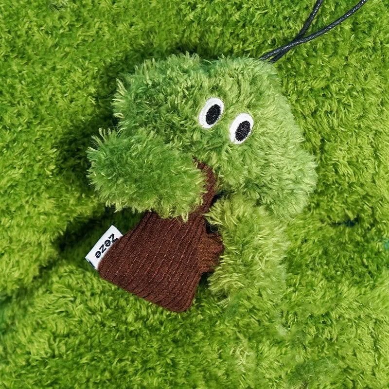 Green pine tree cat toy with mint filling and tease stick
