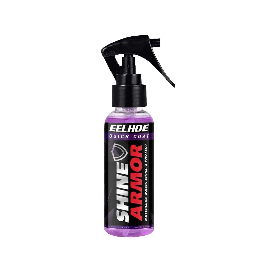 Purple car coating spray bottle with hand spray wax microplated crystal formula for automobile maintenance
