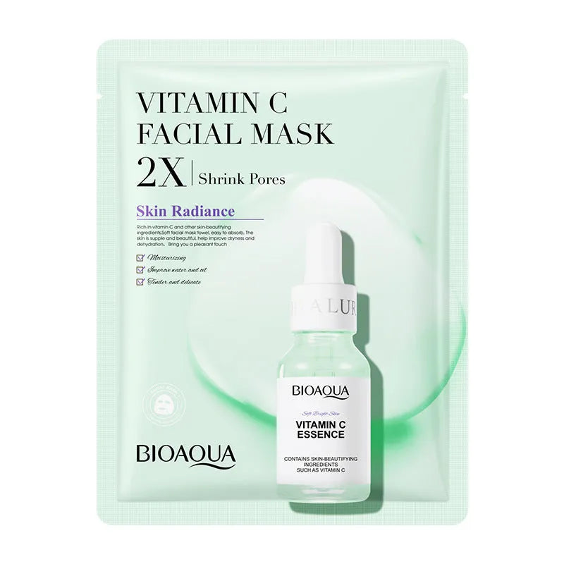 Collagen and hyaluronic acid facial sheet mask in 30g gel format with Vitamin C and Centella Asiatica options