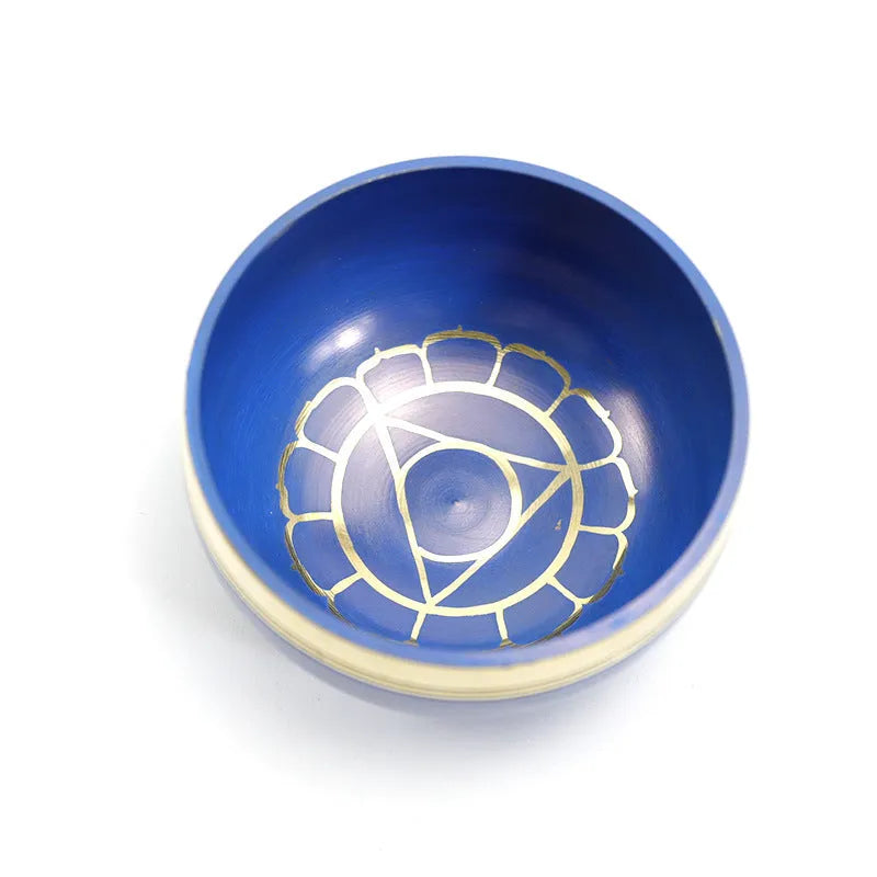 Handmade 7.8cm diameter alloy Himalaya bowl in seven colours for meditation and percussion
