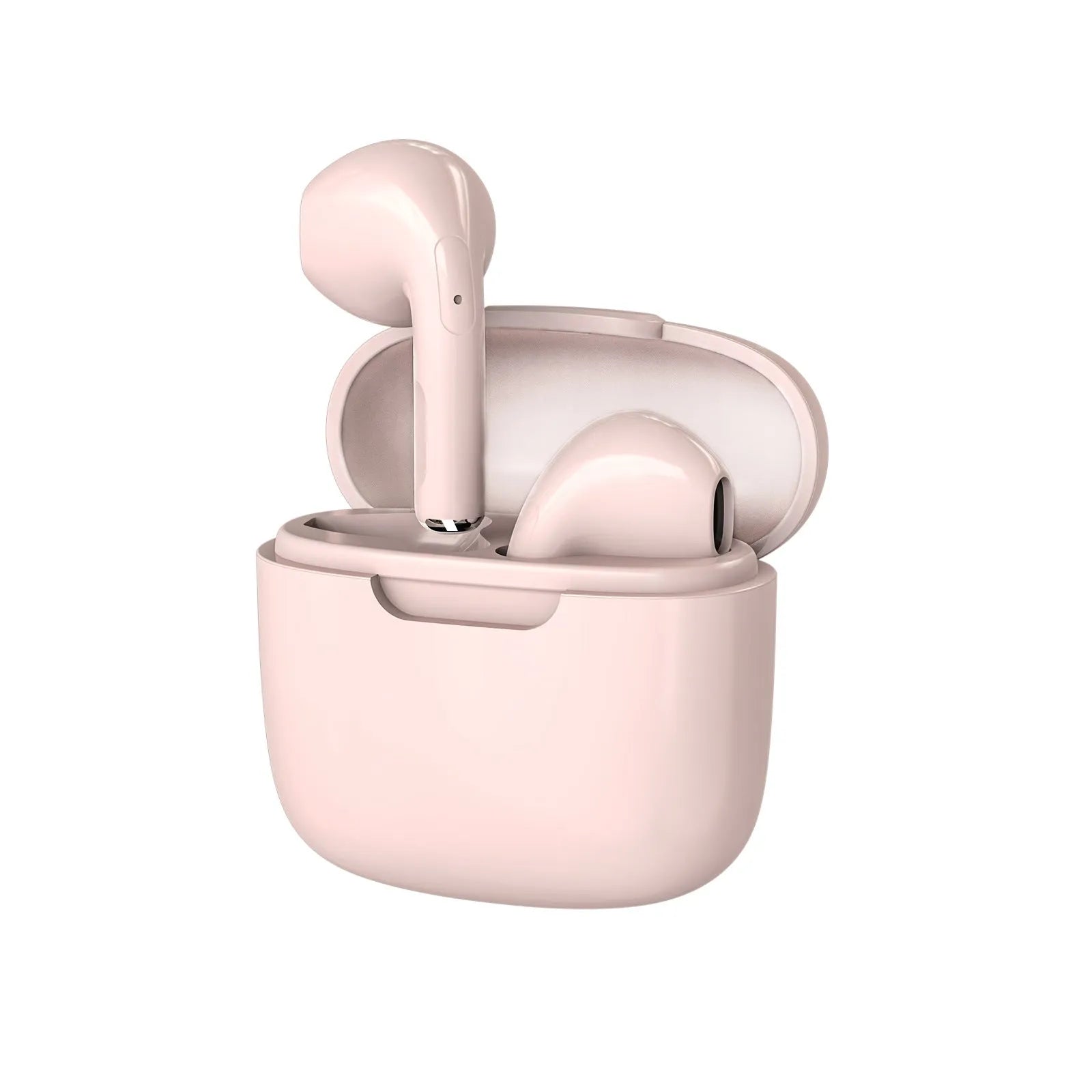Creative design macaron wireless Bluetooth earphones in white, pink, and black plastic earplug style