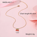 Stainless steel cherry jewellery set with necklace, bracelet, earrings, and ring in golden electroplated finish