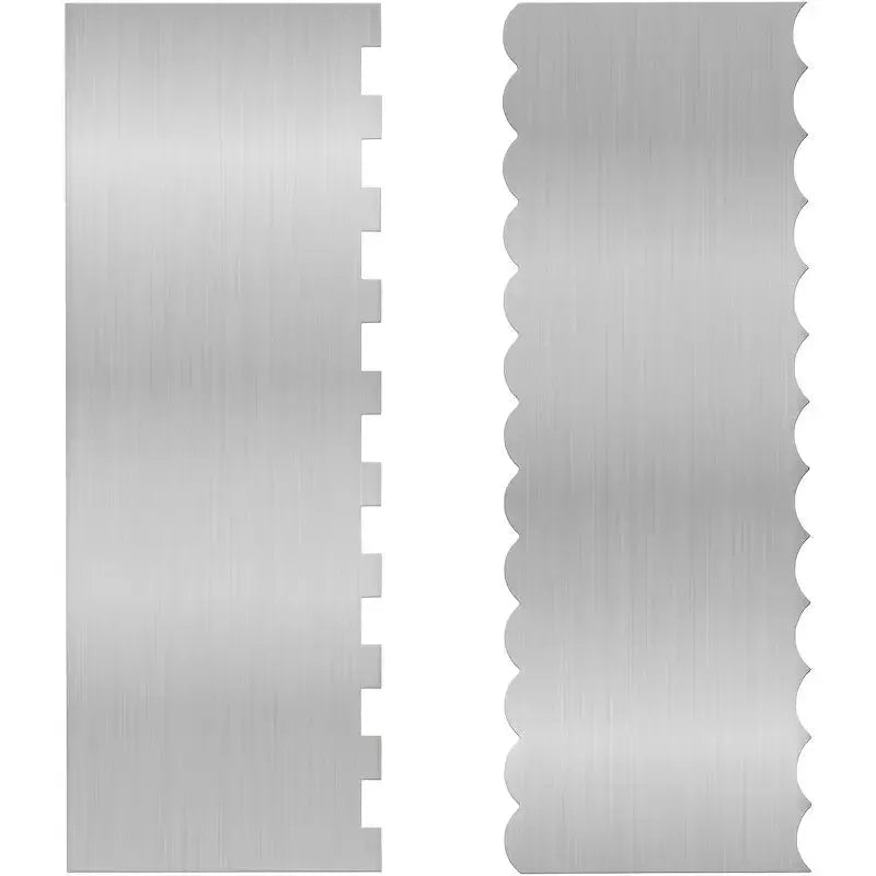 Stainless steel cream scraper with polygon pattern designs for cake decorating