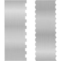 Stainless steel cream scraper with polygon pattern designs for cake decorating