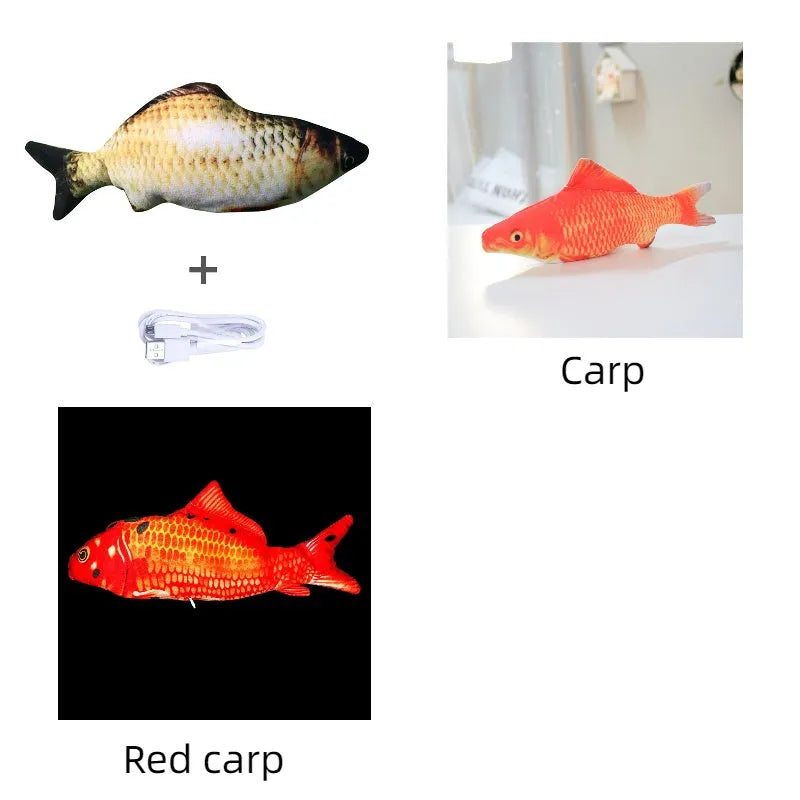 30cm long multicolour electric jumping fish simulation cat toy with USB cable
