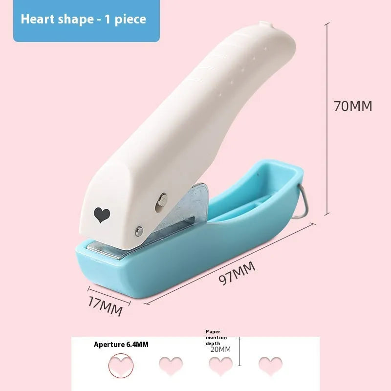 Small hand-held manual embossing punching machine with four pattern options for paper crafts