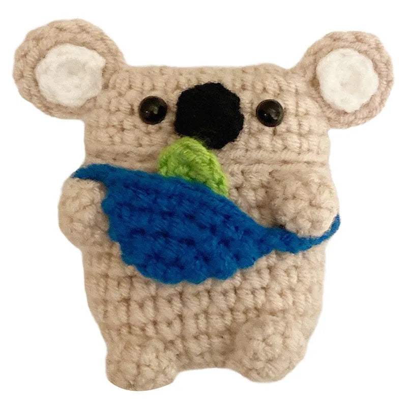 Handmade knitted backpack AirPods case with koala bear ears for multiple generations