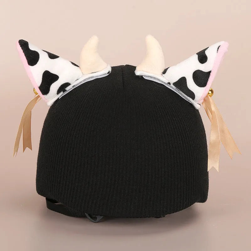 Plush fabric cartoon design helmet cover for motorcycle helmet decoration in medium size