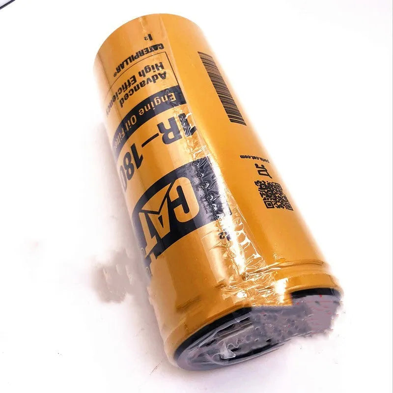 Yellow Caterpillar 324D engine fuel water separator filter element, 262mm tall.