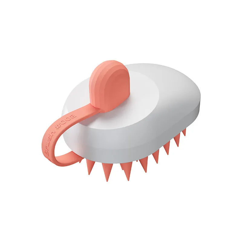 Soft silicone pet hair remover comb with bath massage brush in four colour options for dog grooming