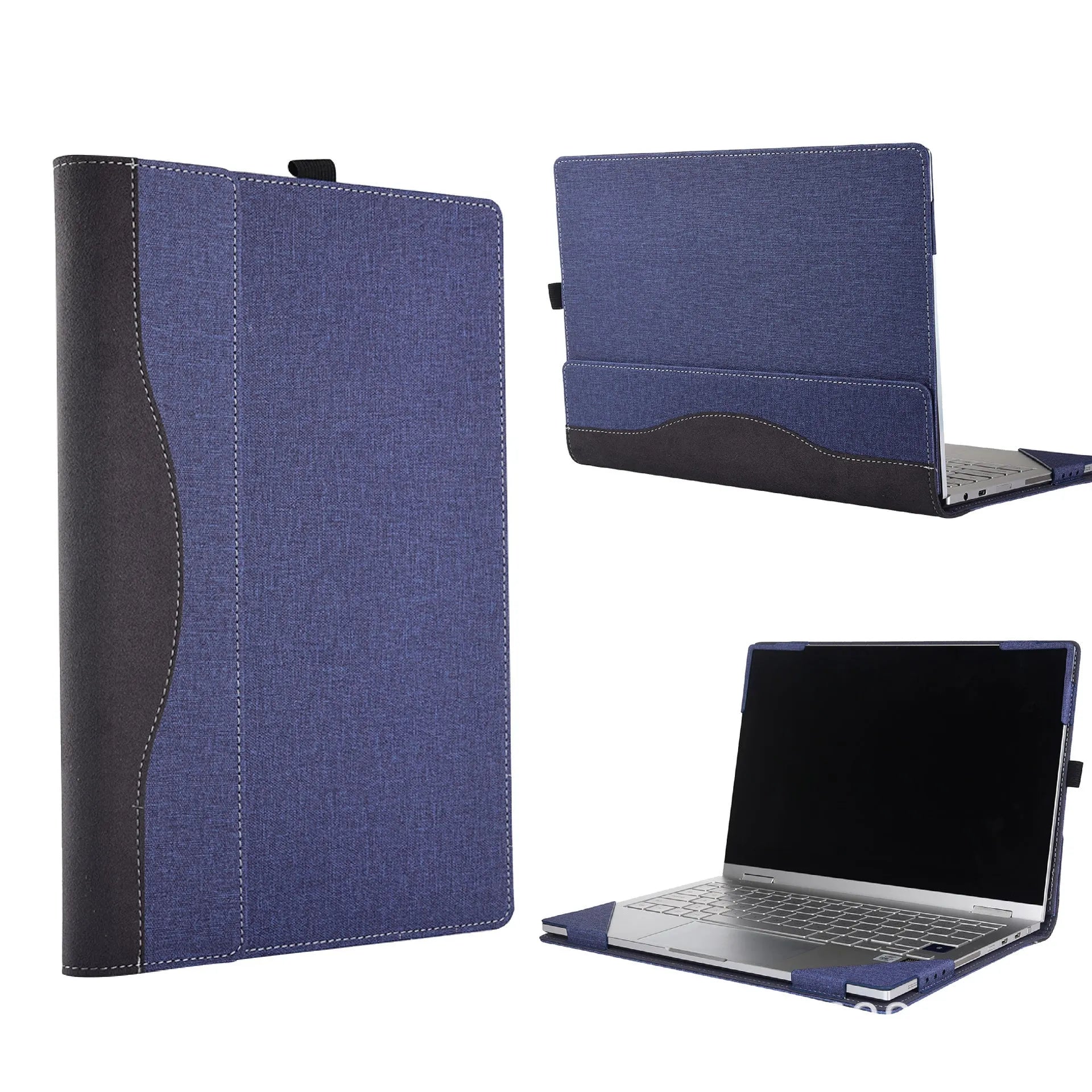 Black imitation leather laptop protective sleeve with Chinese style design for Microsoft Laptop6