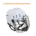 Ice hockey helmet with carbon steel face mask for multi-sport head protection