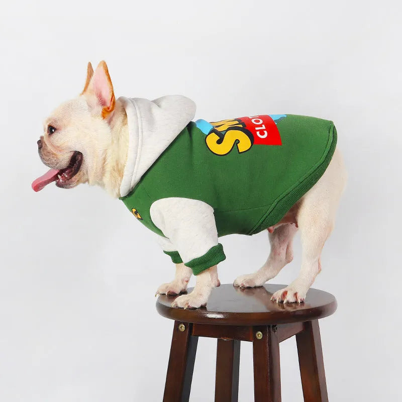 Green cotton dog coat for large dogs, sizes L to 4XL, for autumn and winter