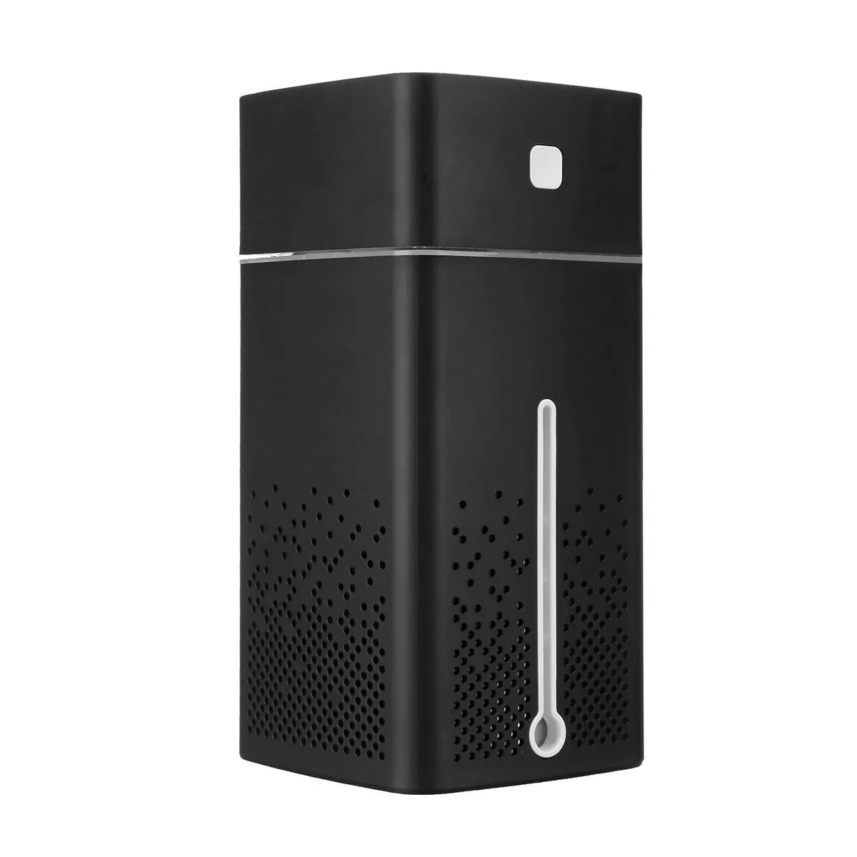 Black or white USB-powered desktop humidifier measuring 103x103x218mm with 1000ml capacity