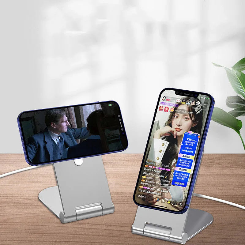 Silver vertical adjustable magnetic phone bracket holder for iPhone 12 series