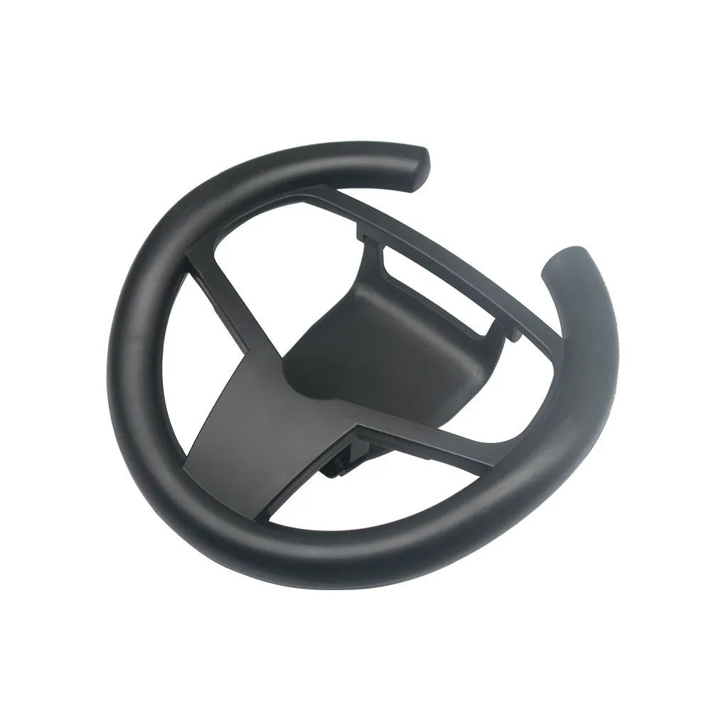 Black ABS plastic steering wheel attachment for a Sony PS5 controller