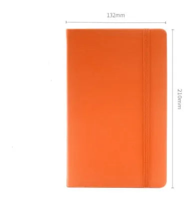 A5 tactile PU hardcover notebook in black with adhesive binding and 100gsm white paper