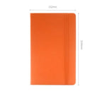 A5 tactile PU hardcover notebook in black with adhesive binding and 100gsm white paper