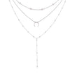 Gold silver multilayer crescent moon bead chain initial choker necklace on display with adjustable 35 cm chain and alloy finish