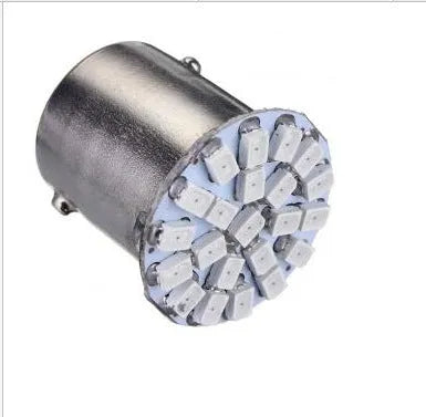 22-LED white car brake light turn signal lamp with 1156/1157 base, universal fit, 12V
