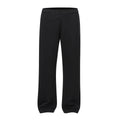 Men's straight-leg cotton trousers in solid colour with elasticated waistband