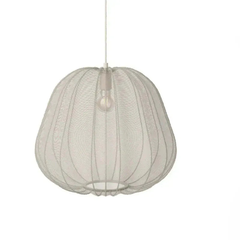 Japanese-style net pumpkin ceiling lamp in iron construction with branch-type design