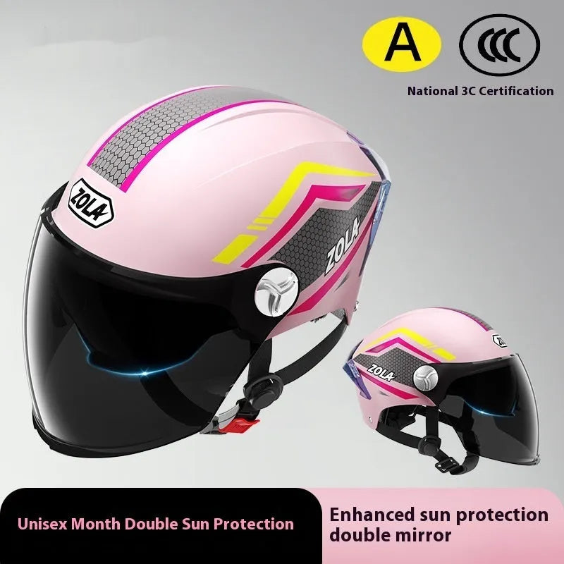 Children's 3C safety helmet in ABS construction with universal fit for motorcycle and bicycle riding