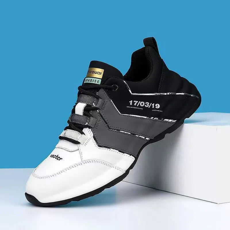 Teenagers casual trainers with mesh lining and thick plastic soles in black and grey colour