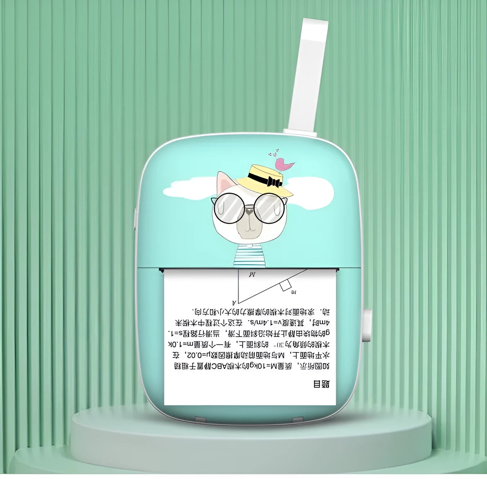 Bluetooth portable printer for wrong questions and labels, 55mm width, 300DPI, blue colour, compact size