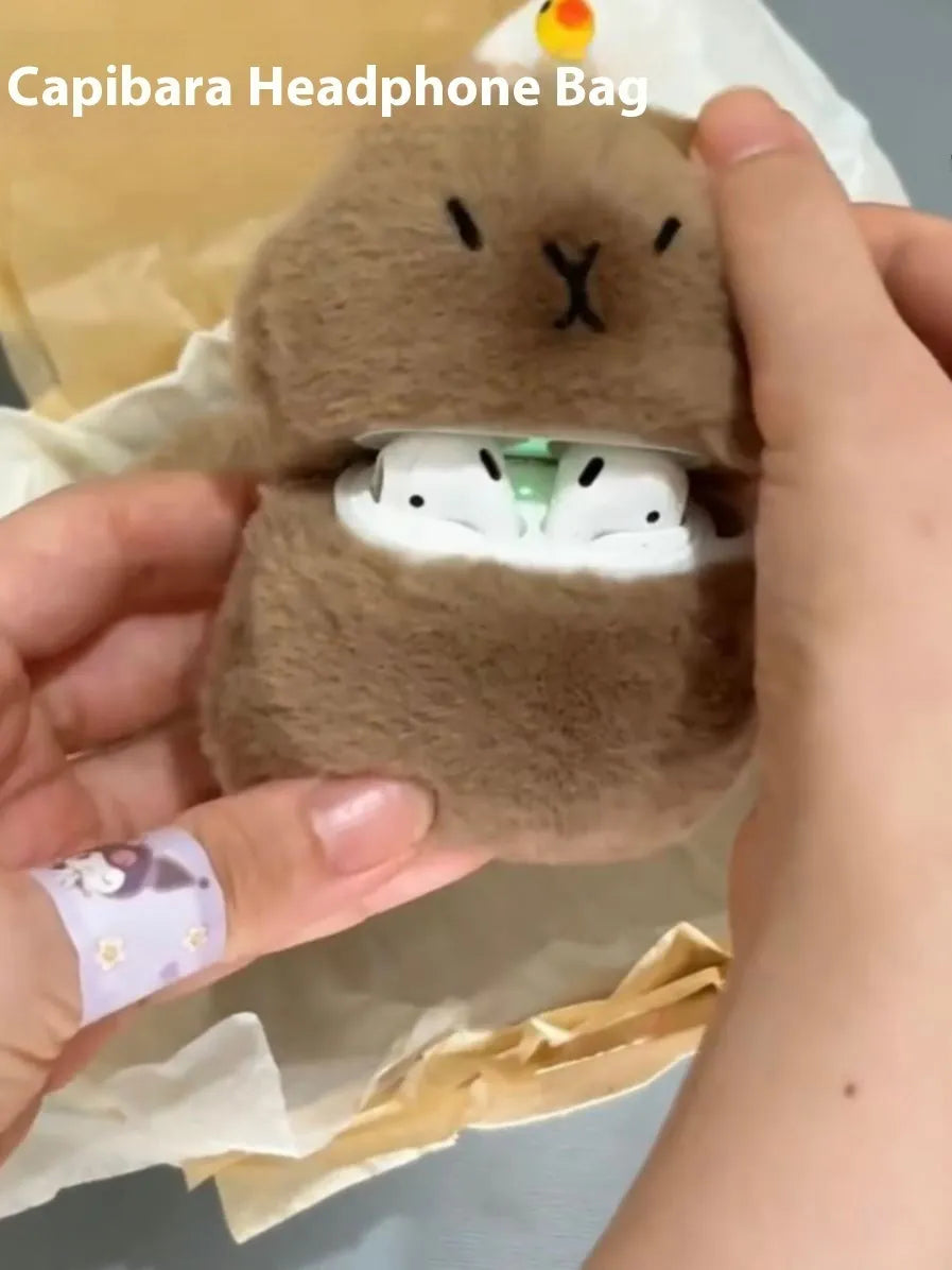Capabala cute capybara earphone case for AirPods with Bodhi material and hanging accessory