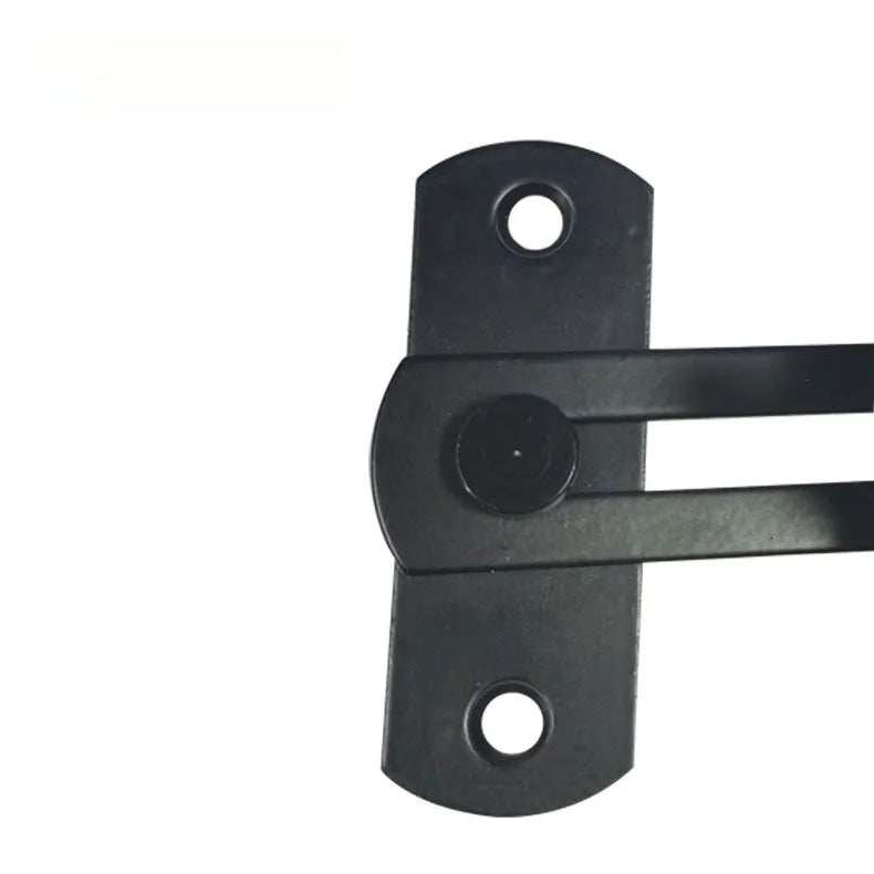 Warehouse sliding door lock with 90-degree hasp in black carbon steel construction