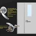 Stainless steel push lock with external handle for 65cm fireproof doors