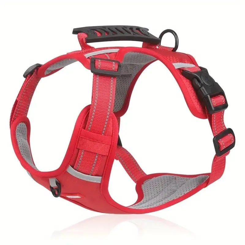 Adjustable dog harness and lead set in multiple colours with chest strap design