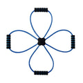 Blue eight-character puller resistance band for shoulder fitness exercises with cross-tension device