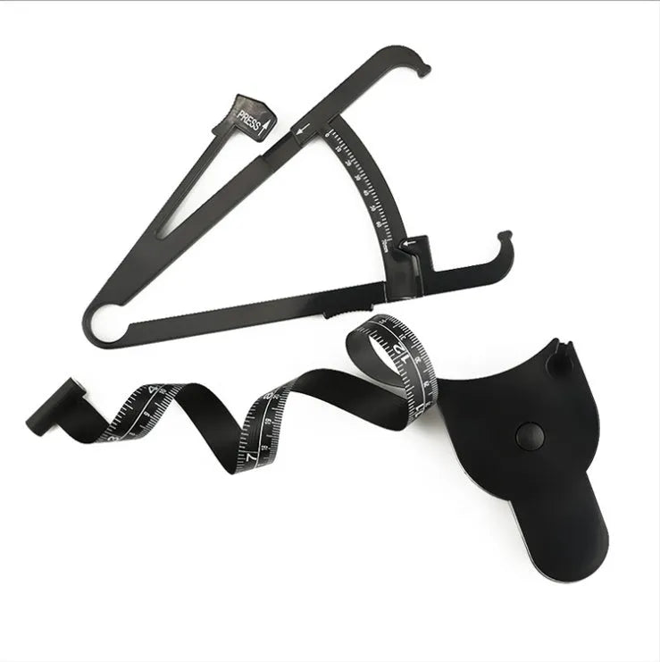 Black body fat calliper measuring instrument with ABS construction and measurement scale