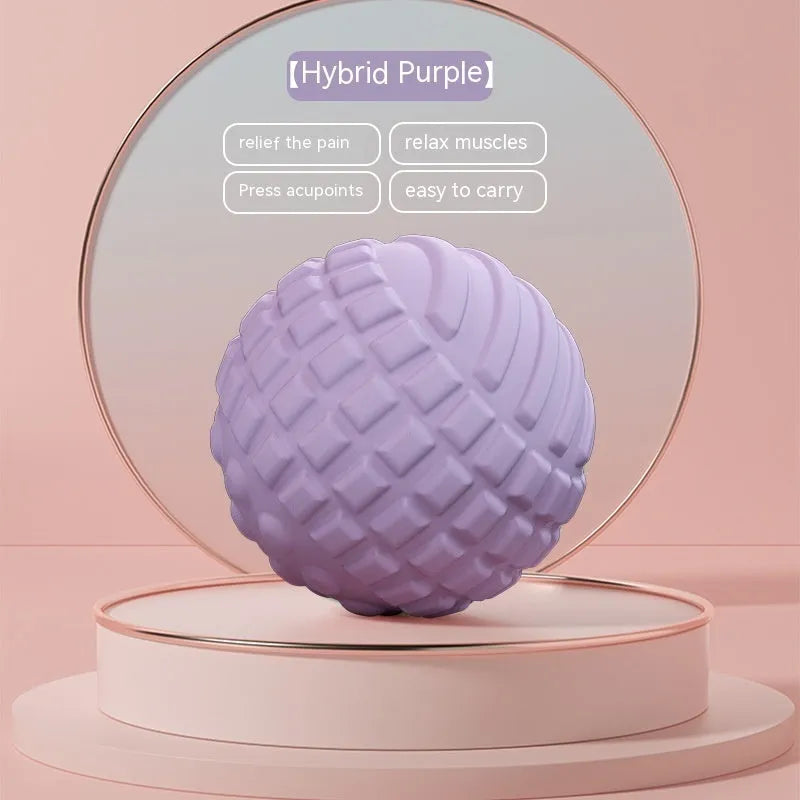 Blue and pink TPR foot massage ball and peanut yoga ball set for fitness and muscle relief