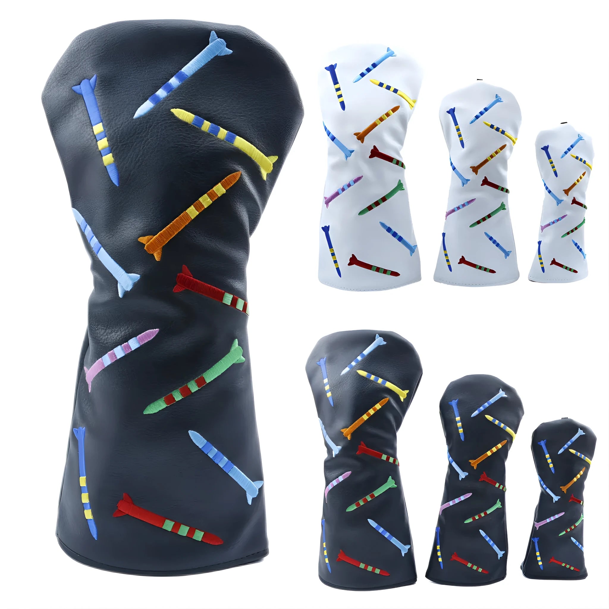 Golf wooden pole sets in three sizes with black and white colour options